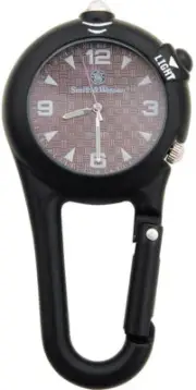 Smith & Wesson Carabiner Watch SWW-36-BLK Black face and body. Measures 3 1/4" x