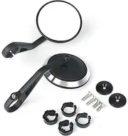 For Street Trident 660 Bobber T120 Daytona 660 Motorcycle CNC Black Handlebar Bar Rearview Side Mirrors Bar End Mirror Motorcycle Rearview Mirror(1 set Round)