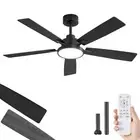 Ceiling Fans with Lights and Remote 52 Inch Black Modern with 24W 2400LM High...