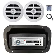 Pyle Marine CD Radio, Adapter,Spa Bezel,Antenna,Wire, 2x 6.5" 120W White Speaker