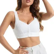 [Generic] Womens Front Button Bra Full Coverage Wirefree Seamless Sports Bras Comfor Soft Workout Yoga Sleep Bras