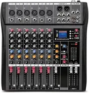 Hridz 6 Channels Bluetooth Mixer DJ Live Studio Audio Mixer USB Console Amplifier AUX