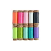 Aurifil Thread 10 SMALL SPOOLS COTTON 80WT 80wt + Neon by Tula Pink 300yds each