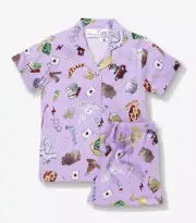 NEW PETER ALEXANDER HARRY POTTER TOP & SHORTS PJ SET LILAC JNR GIRLS 6 RRP$59.95
