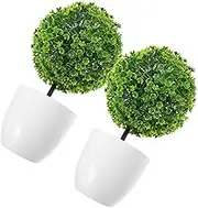 2Pcs Artificial Plant Balls Simulated Greenery Decorative Bonsai for Home and Office Decor Plant Balls for Relaxation Material Elegant Design