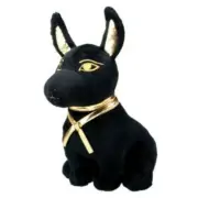 Black and Gold Ancient Egyptian Anubis Dog Puppy Plush Doll