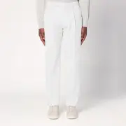 [Santaniello] White Corduroy Trousers 52 IT White
