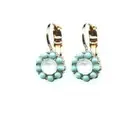 Mariana Earrings Lovely Floral Turquoise & White Opal Austrian Crystals Athen...