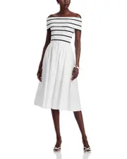 Milly Off-the-Shoulder Midi Dress