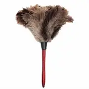 Deluxe Ostrich Feather Duster Brush with Wooden Handle - Effective Anti-Static Cleaning Tool for Bedroom and Living Room - Gentle on Surfaces, Reusabl