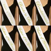 Mother Of Bride White Gold Hens Party Sash Sashes Bride Night Party Bridal Wedding Bridesmaid Bachelorette