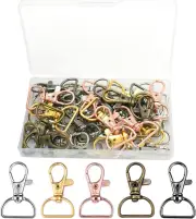 Swivel Clasp Hooks, Key Chain Clip Hooks, D Ring Clip Lanyard Snap Hook for Keyc