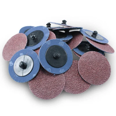 200 Pack - 2" 40 Grit A/O Quick Change Sanding Disc Black Hawk, Type R Roloc