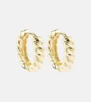 [Stone and Strand] Stone and Strand Brioche 10kt yellow gold hoop earrings One Size gold