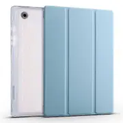 Compatible For Samsung Galaxy Tab A8 10.5 (2021) Tri-fold Stand Tablet Case PU Leather Shockproof Cover with Auto Wake/Sleep and P Blue