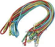Flat Design Elastic Luggage Ropes 10pcs Bike Straps Lashing Cord Thick Steel Hooks Random Color