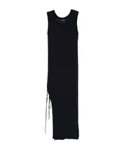 Striped sleeveless dress M Black