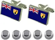 [Select Gifts] Shirt Dress Studs Turks & Caicos Islands Flag Cufflinks