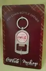 COKE KEYCHAIN BOTTLE OPENER COCA COLA BOTTLES MARKINGS CR GIBSON #G-15347 WHITE.