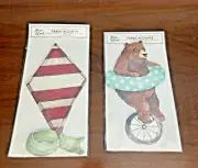 2 Hester & Cook Table Accents die cuts Bear on Wheel & Kite 12 each pkg NEW