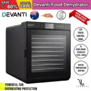 Devanti Food Dehydrators Stainless Steel Jerky Dehydrator Fruit Dryer 10 Trays