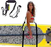 MTSDM Surfboard Carrying Strap, Heavy-Duty Adjustable SUP Carry Strap, Hands-Free Longboard Carry Strap with Padded Shoulder Sling and Water Bottle Bag for Paddleboards Surfboards Longboards Kayaks