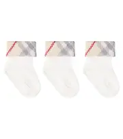 [Burberry Kids] Burberry Kids Baby set of 3 cotton-blend socks M 1-3 white