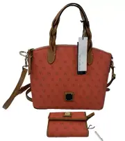 Dooney & Bourke Blakely Celeste Satchel & Wallet NWT Domed Monogram Leather
