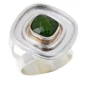 Jay King Sterling Silver Green Chrome Diopside Cocktail Ring Size 8