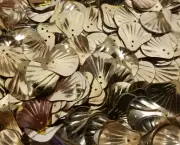 500 pcs VTG Loose Seashell Sequins Large 20mm 3/4" Metallic Gold Sewing Crafts