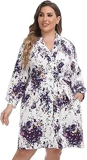 [Kimono Palace] Womens Plus Size Robes Knit Bathrobe Modal Short Loungewear Maternity Soft Ladies Sleepwear