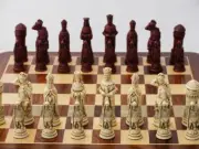 Berkeley Camelot Ornamental Chess Set (cream and red, without board)