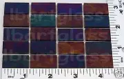 20 IRIDIZED SIENNA BULLSEYE GLASS 1/2" x 1" 3mm 90 COE