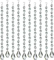 1ft 10pcs Teardrop Crystals Garland, Hanging Chandelier Crystals Prism Beads Chain for Wedding Home Decoration Clear GOLDENHAITAI