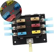 CHILDWEET Way Fuse Box Terminal Block with LED Warning Light Modular Design for Easy Installation Cars Boats Vehicles Includes Resettable Fuses Heat Shrink Terminal Connectors