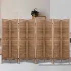 8 Panel Room Divider Screen 326x170cm Louver Oak Privacy Partition Home De 8P-BR