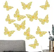 Butterfly Wall Sticker, Party Decorations Decals Peel and Stick 3D Butterfly Stickers, Exquisite Girls Home Art Mural Decoration for Front Door, Window Display