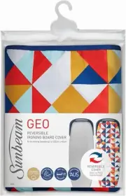 Sunbeam Ironing Board Cover Reversible Easyglide & Geo Print 10mm Felt Padding