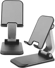 KOMBIUDA 2pcs Adjustable Foldable Phone Stand Durable Support Holder for Desk Compatible with Phones Tablets for Live Streaming Comfortable Viewing Experience
