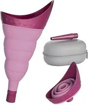 TRIPTIPS Pee Conch Foldable Female Urinal Device Portable Urinal for Women Pee Funnel for Women Travel, She Pee Cup for Women, Stand to Pee Reusable Womens Urinal Funnel with Tube and Case