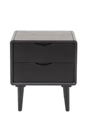 Danish 2 Drawer Timber Bedside Table Black