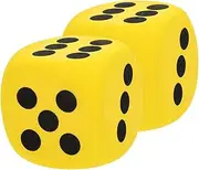 YARNOW Large Dice Set 2pcs Big Foam Dice Boys and Girls Educational Toys Safe for Classroom Party Games Learning Tool