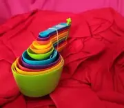 Smart Home 12 PCS Measuring Cup & Spoon Set Multi Colored Stackable With Ring