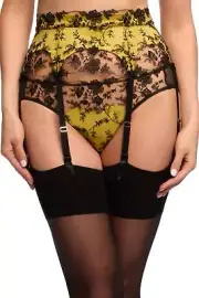 Dita Von Teese Victresse Satin Garter Belt Chartreuse Burlesque Hollywood