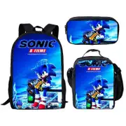 Sonic schoolbag three-piece set primary school bag anime cartoon schoolbag men's and women's backpack 32 -NMAOV