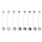 Maternity Pregnancy Belly Button Bar Navel Ring Body Piercing Jewellery Crystal