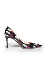 Lipsticks Pattern Patent Leather Pumps