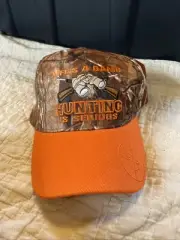 Life's A Game Hunting is Serious 2Tone Camo Bill Black Hat Cap Hunter Adult Oran