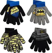 [DC Comics] Boys 4 Pack Mitten or Glove Set: Batman, Superman, Justice League (2-7)
