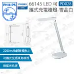 數位小兔【飛利浦 PHILIPS PD028 酷玉 66145 LED可攜式充電檯燈-雪晶白】續航力長 可攜式 充插兩用